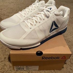 Reebok Speed TR training shoes. 11.5, white/blue